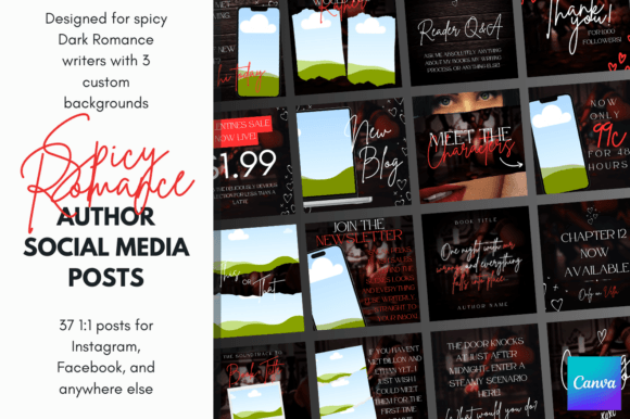 Download Spicy Dark Romance Canva Author Template - Premium Resources