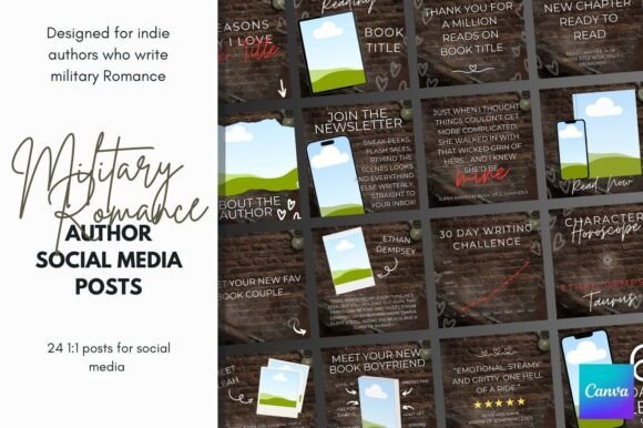 Download Military Romance Author Canva Templates - Author canva templates Collection