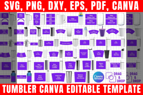 Download Tumbler Canva Editable Template Bundle - Editable template bundle Collection